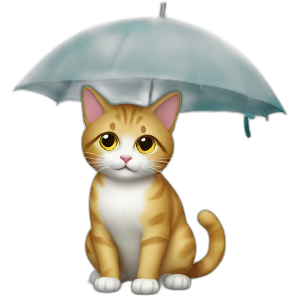 Cat with umbrella emoji