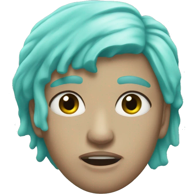 Pastel turquoise hurt emoji