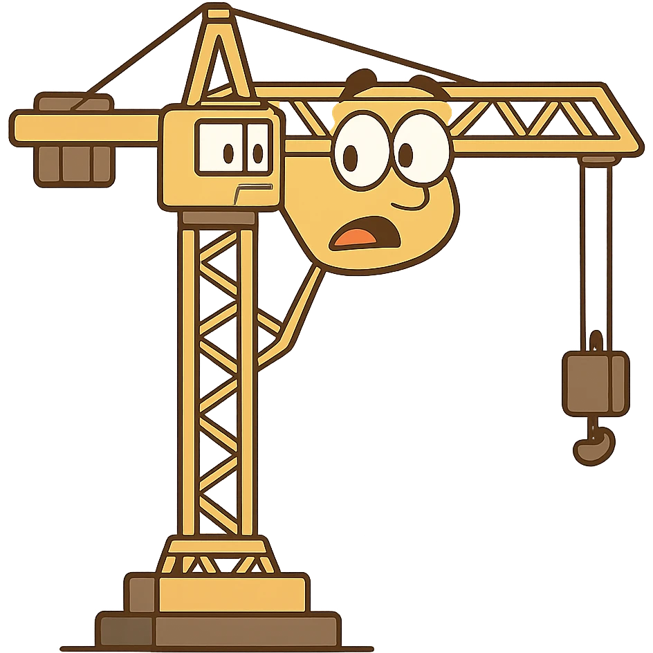 flat toon style grue de construction emoji