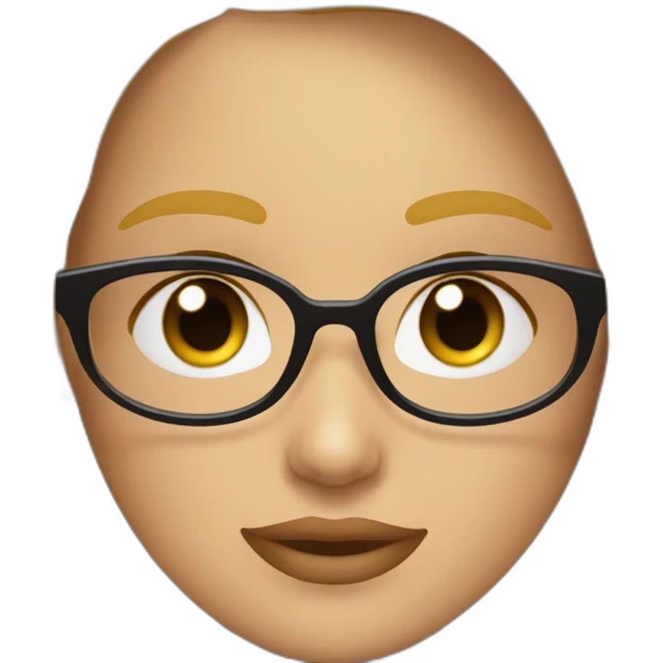 chica rubia con pelo largo ondulado, con ojos azules, labios rojos y gafas negras emoji