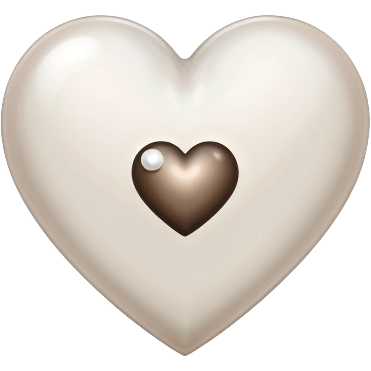 Pearl pale dark brown Transparent Heart emoji