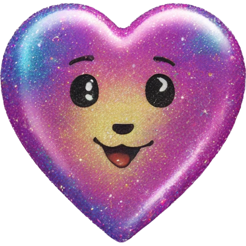 lisa frank glitter heart emoji