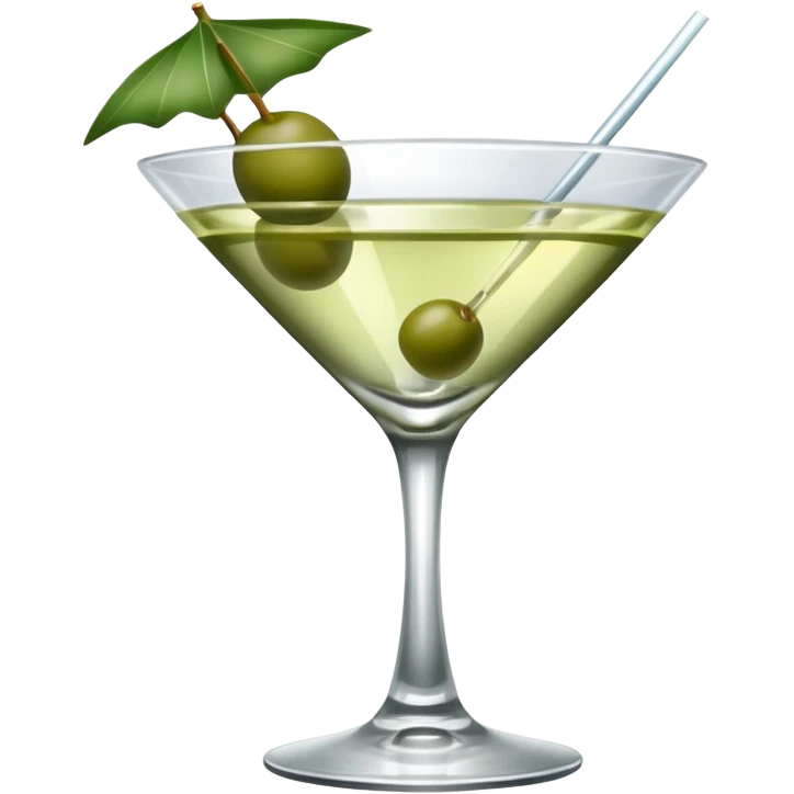 martini with 3 green khaki olives. liquid should be a bit more of a clear color. fancy  emoji
