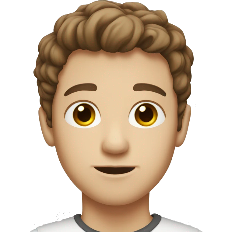 white boy with brown hair and brown eyes emoji