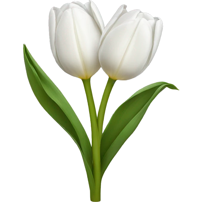 three white tulip emoji