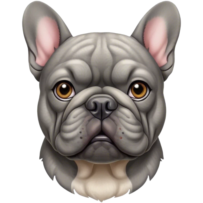 French bulldog gray emoji