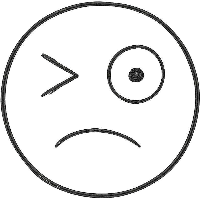 yellow face with one eye twitching emoji