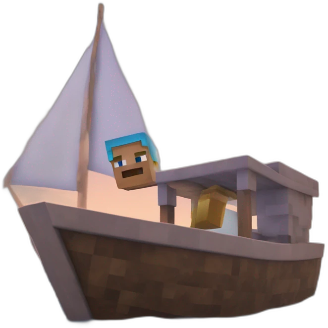 Minecraft Steve on a boat emoji