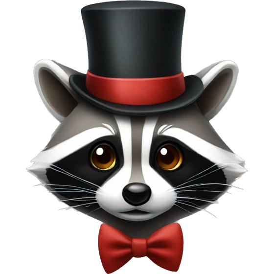 Raccoon with top hat  emoji