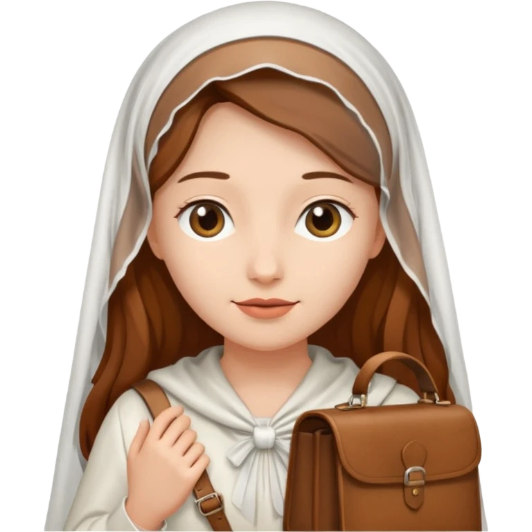 Woman + veil + satchel. emoji