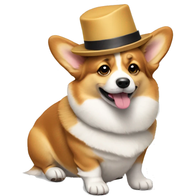 Corgi with a hat emoji