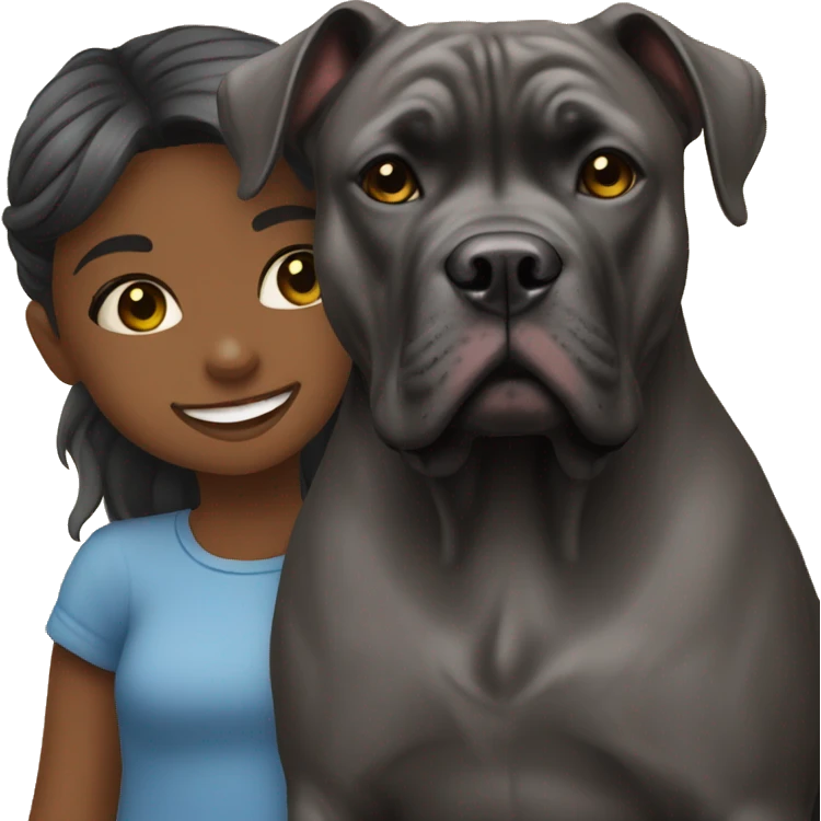Little girl and cane corso emoji