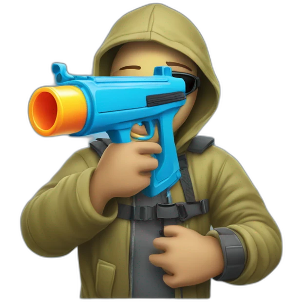 computer hacker with watergun emoji