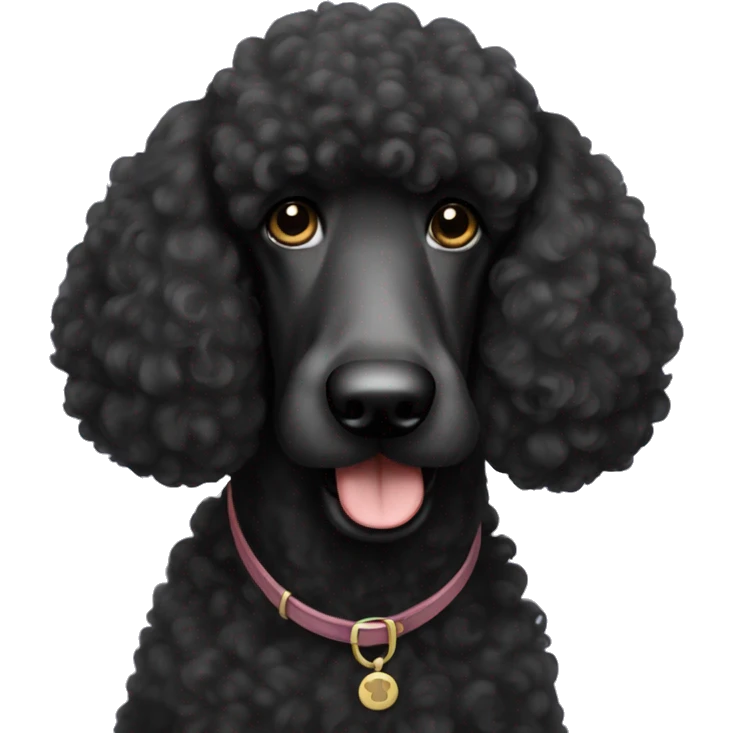 Black standard poodle emoji