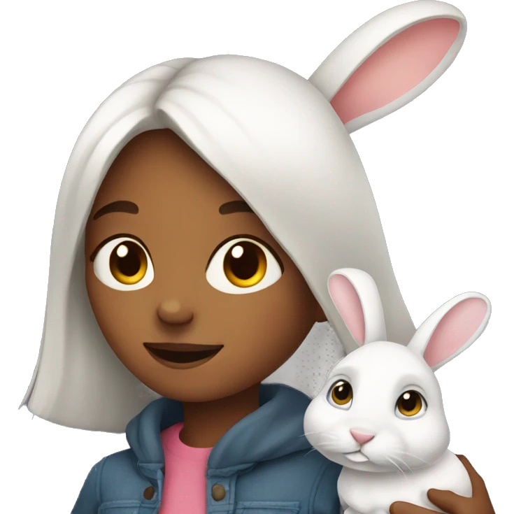 A girl with a rabbit emoji
