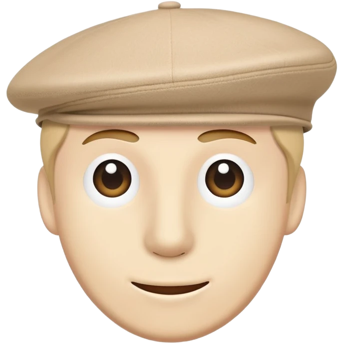 Single beige Kangol 504 flat cap hat, isolated object, iOS emoji style, no person wearing it, light tan color emoji
