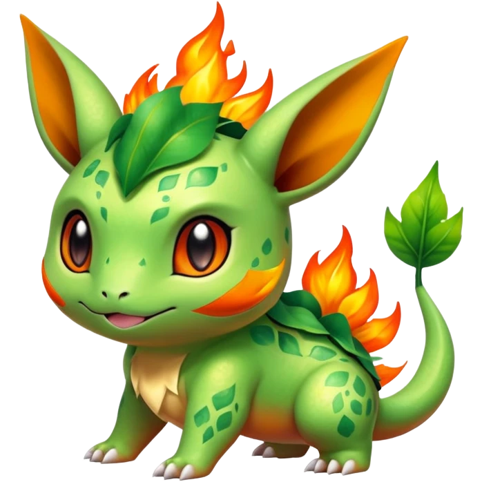 Shiny Exotic Bulbasaur-Leafeon-Charmander-Hybrid-Creature emoji
