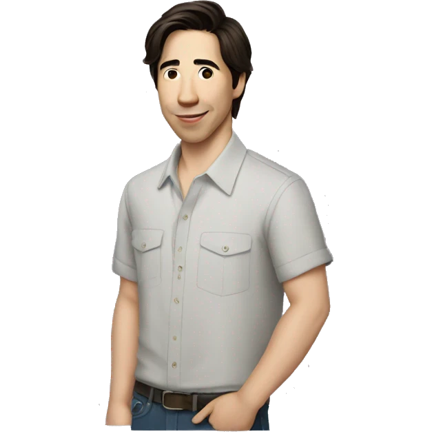 Justin Long wearing shirt emoji
