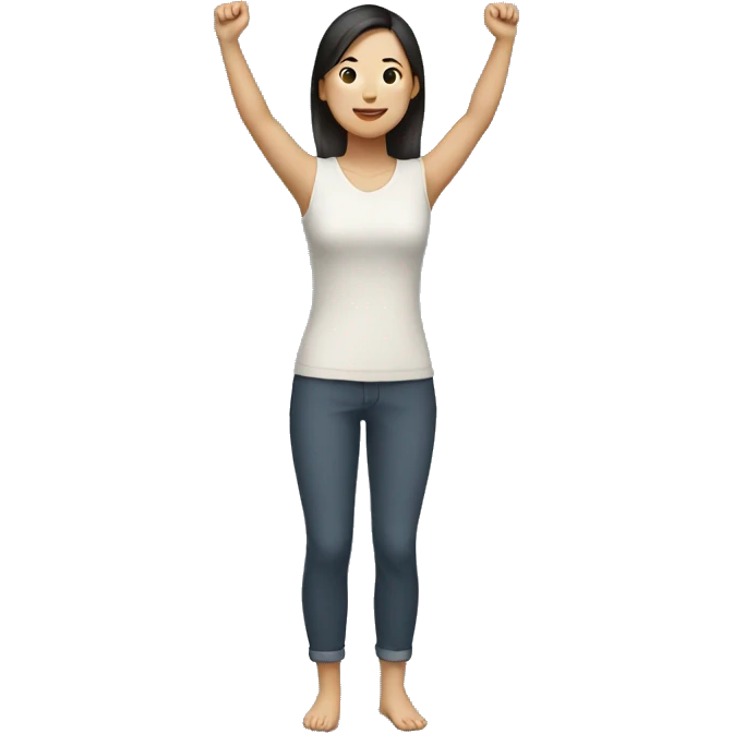 Asian woman (full-body) (both arms raised) emoji