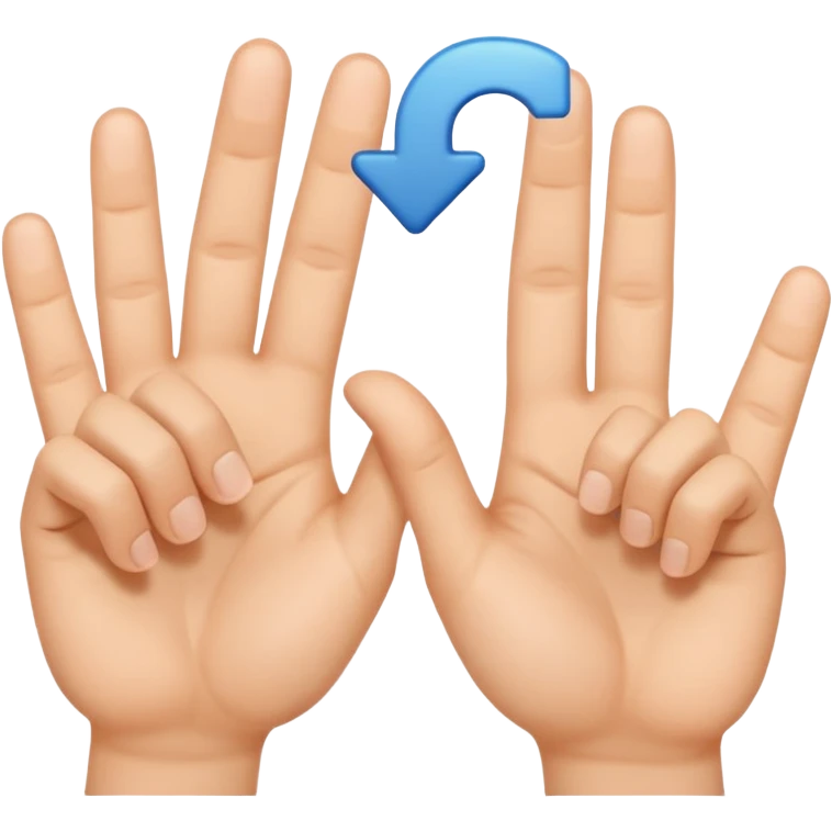 Make the 67 emoji with the two hands making the 67 meme emoji