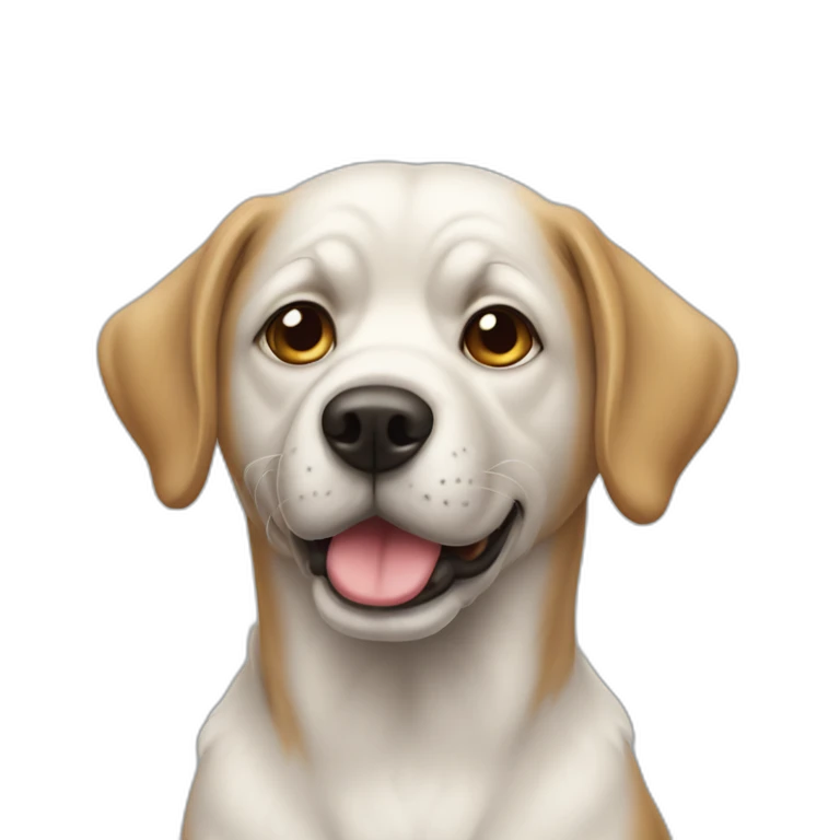 Un chien avec un sweat emoji