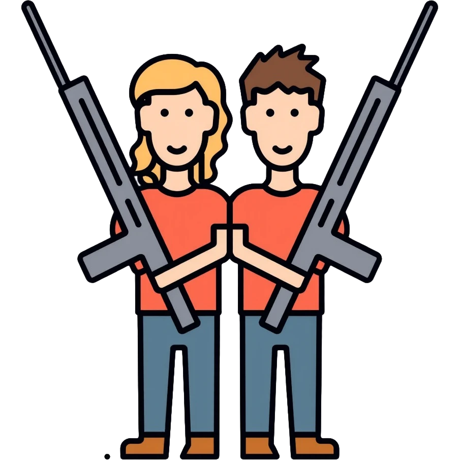 two people with weapons emoji