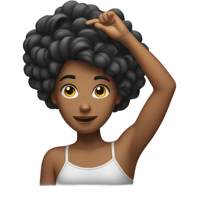 Girl flipping her hair with her hand emoji