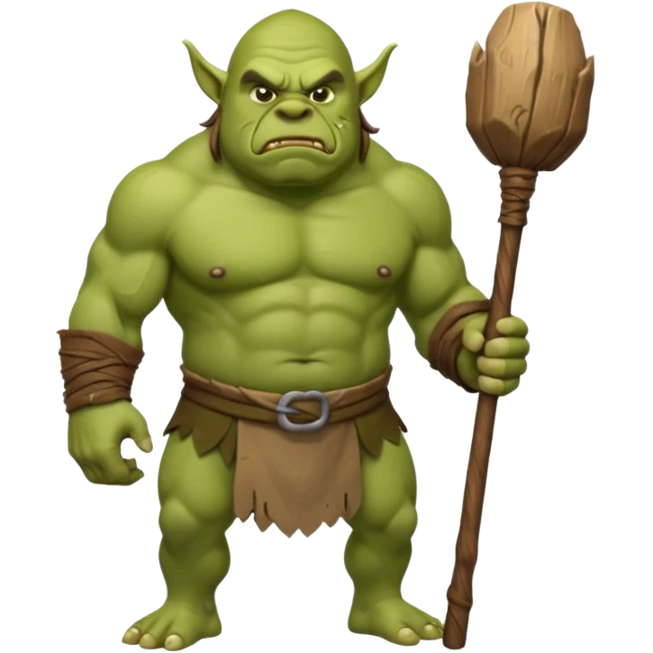 Ogre full body with stick emoji