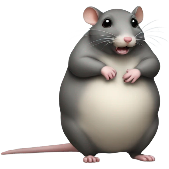 A fat rat eating emoji
