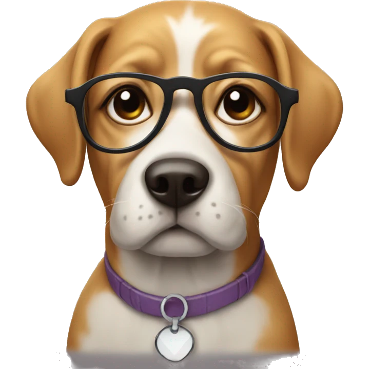 Dog with glasses  emoji