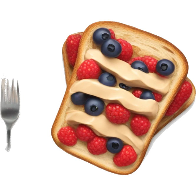 Berries tost with peanut butter  emoji