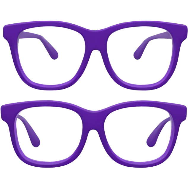 Glasses with purple frame and transparent glass emoji