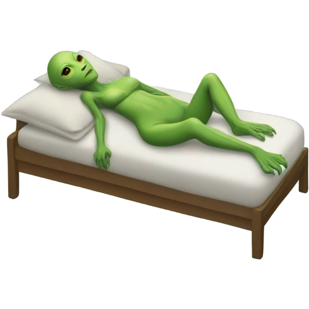 a Reptilian alien woman, full body, sleeping emoji
