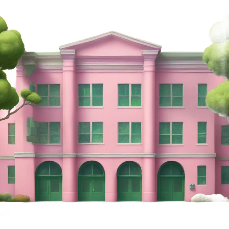 pink and green school emoji