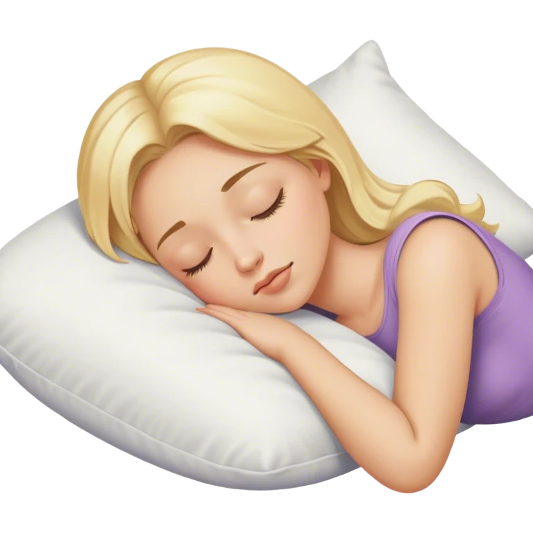 Blonde girl sleeping on a pillow emoji