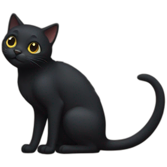 Black cat dinosor emoji