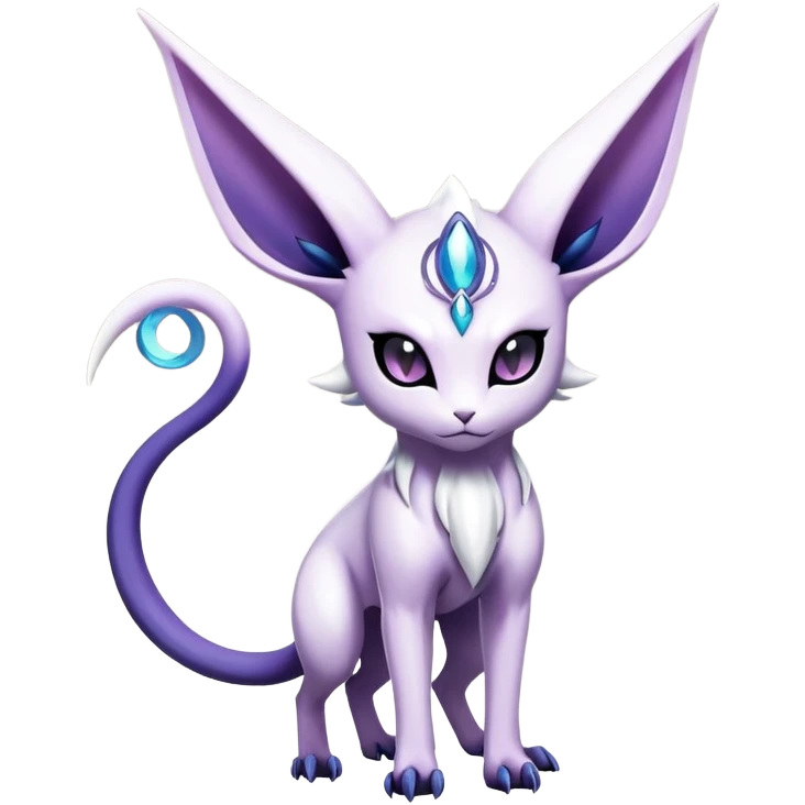 Shiny Exotic Badass Mystical Mysterious Gothic Espeon-Absol-Pokémon-Fakémon-hybrid-creature (full body) emoji