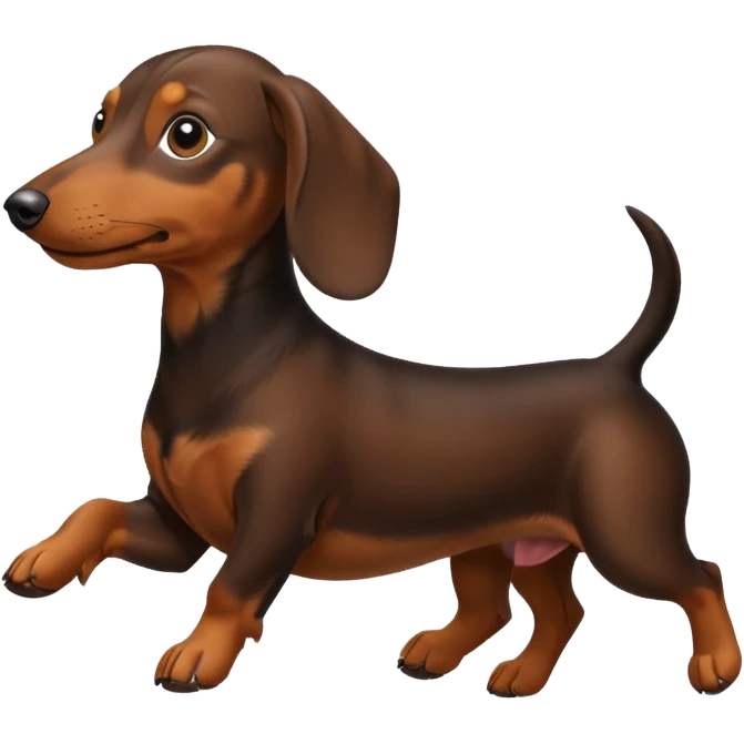 Dachshund dog escaping emoji