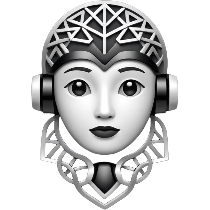 Create an emoji in which it is representing AI logo similarly like the logo of Chat GPT ,Gemini but different completely different and very professional not simple and try to make it in black and white colour emoji