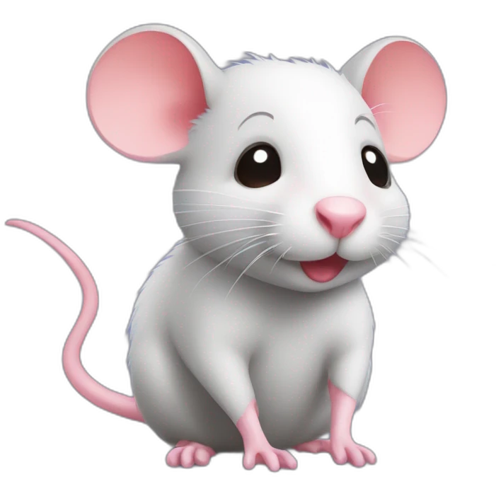 Cute rat with hearts emoji