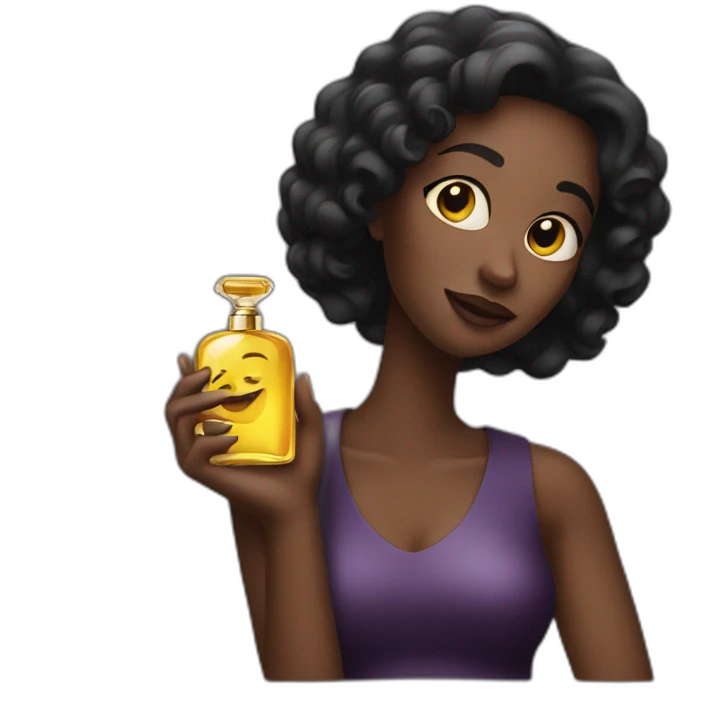 Dark Woman holding a perfume bottle  emoji
