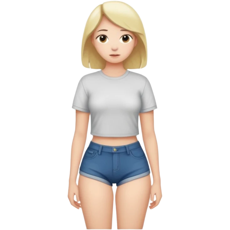 Naked but wearing shirt emoji girl full body no underwear butt turned around  emoji