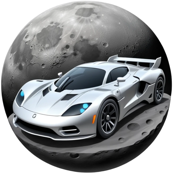 Supercar on the moon ￼ emoji