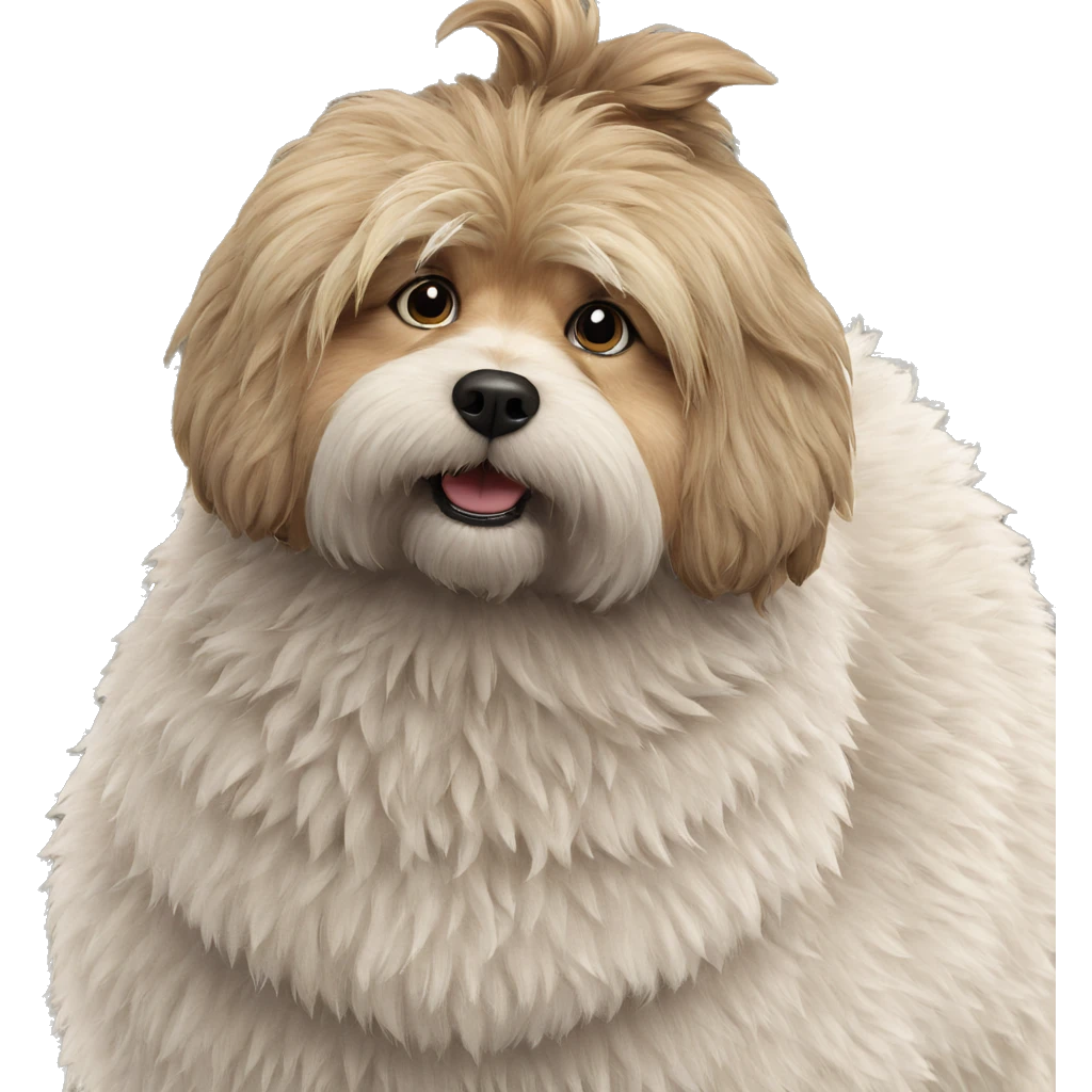 fluffy dog gazing at viewer emoji