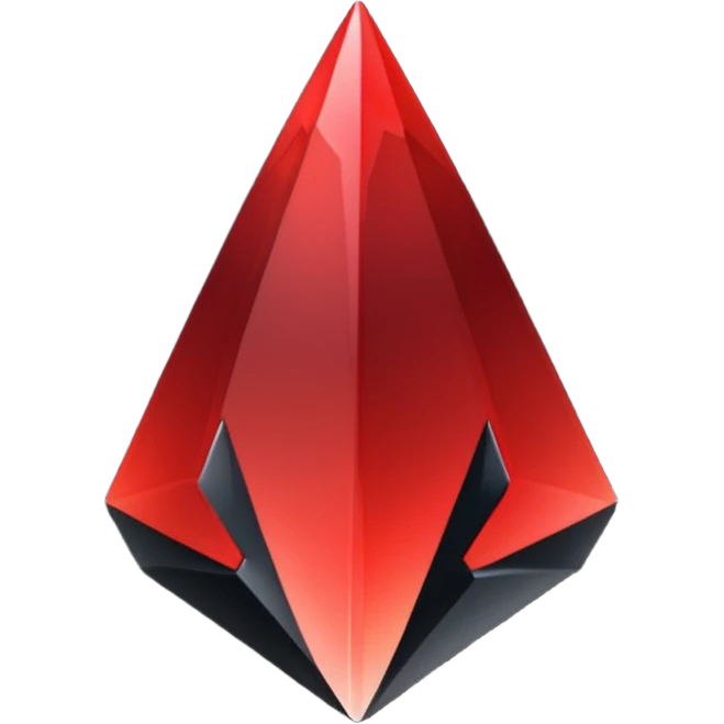 obsidian shard with a black-red-crimson gradient, sharp and glossy emoji