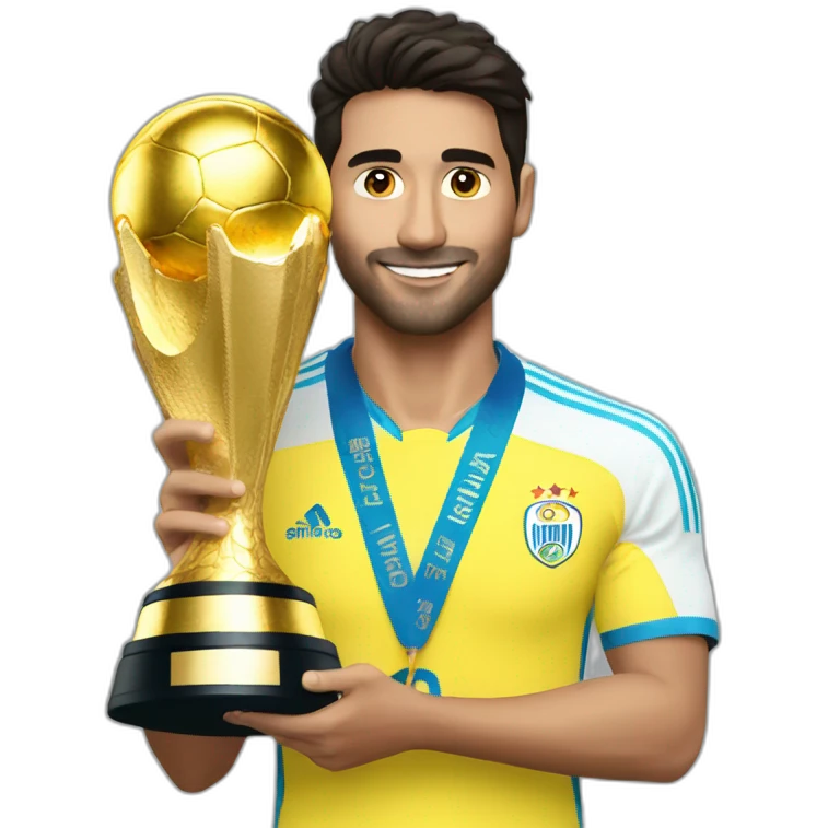 julian alvarez con la copa del mundo emoji