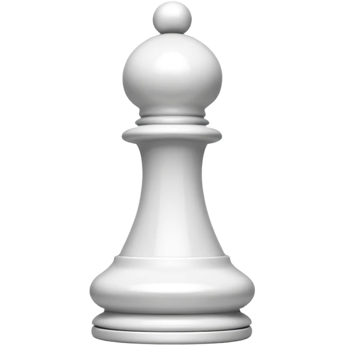 white plastic chess pieces, pawn, white emoji