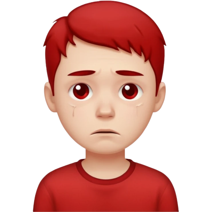 Sad boy with red shirt emoji