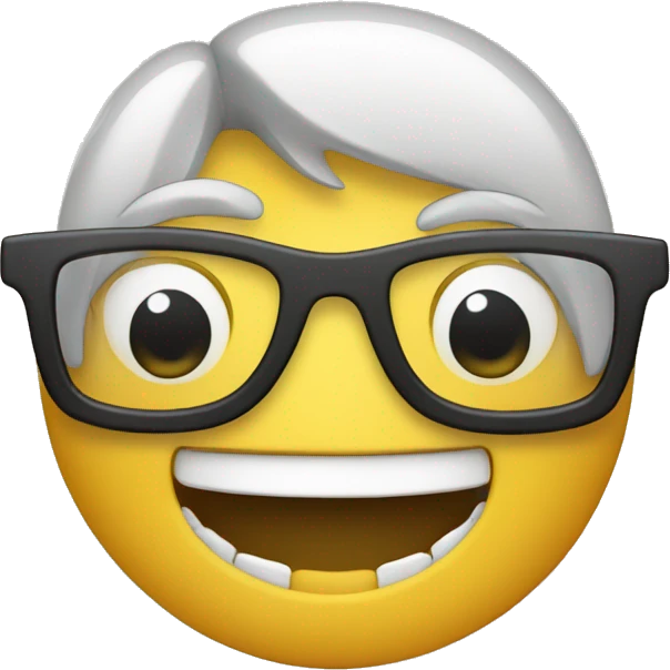 Smile Face with brocken teeth and glasses  emoji