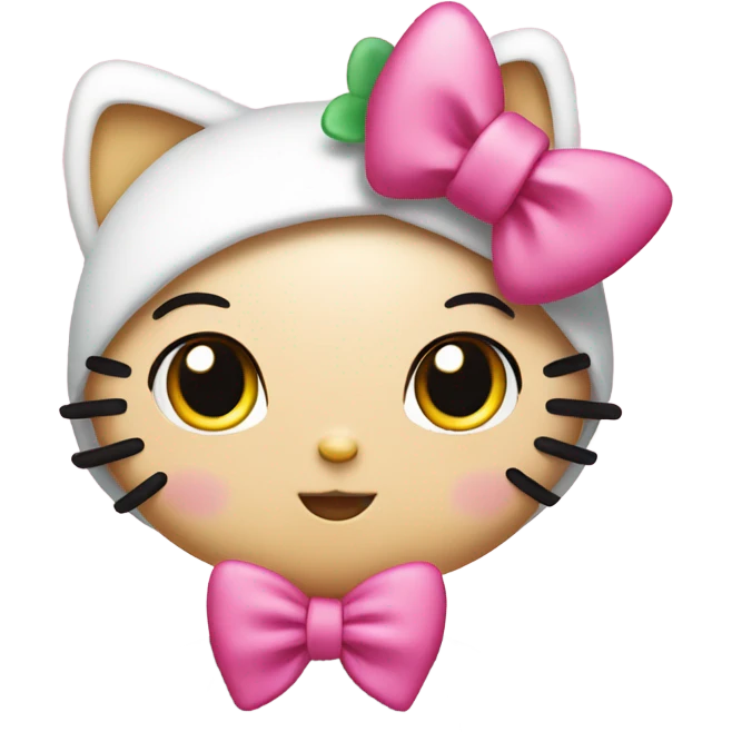 hello kitty with a pink bow  emoji